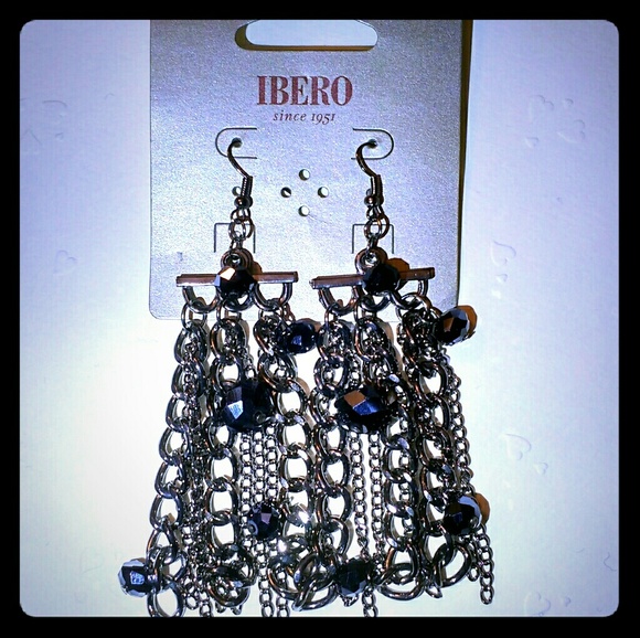 NWT Gunmetal Chain Earrings - Picture 1 of 4